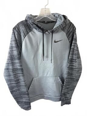Nike Dri-FIT Medium Gray and Black Hooded Sweatshirt